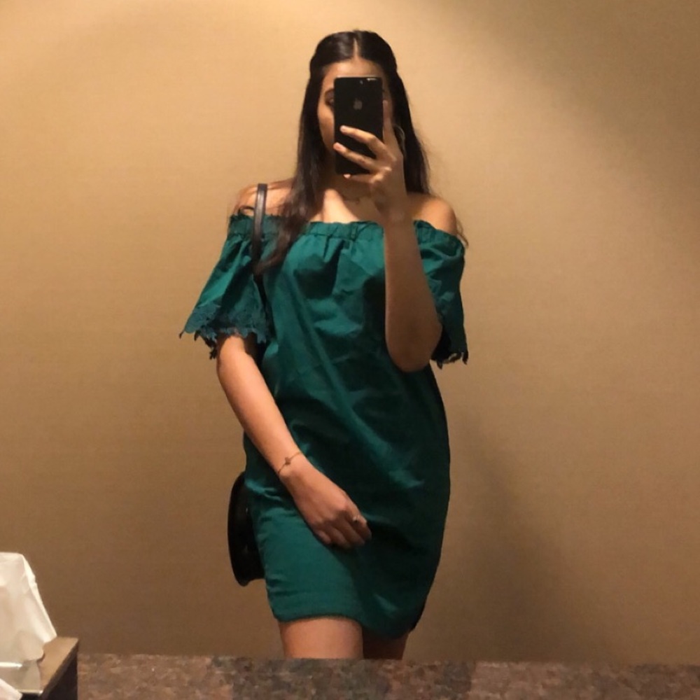 Green above the knees dress
